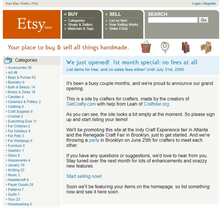 18 Side Projects That Made It Big 6 etsy 2005 18 Side Projects That Made It Big